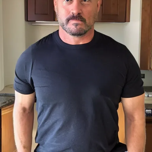 Image similar to photo of a 4 0 year old man that looks young for his age that takes hgh and testosterone. his full body can be seen in the camera shot.