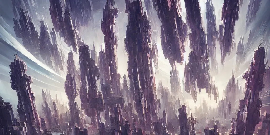 Prompt: abstract futuristic city scenes like no other.