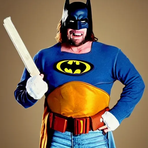 Prompt: hacksaw jim duggan as batman