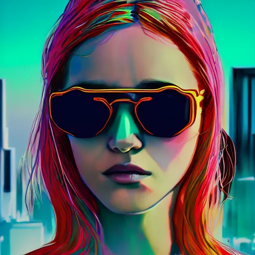 Prompt: A beautiful portrait of the mother of jesus, neon sunglasses!, cyberpunk, photorealistic, detailed, soft light, Masamune Shirow, Andrzej Marszalek, irwin penn, 8k, high definition, cinematic shot, artstation