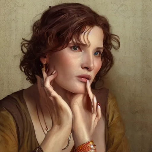 Image similar to ultra realistic illustration, bella thorne as old lady, intricate, elegant, highly detailed, digital painting, artstation, concept art, smooth, sharp focus, illustration, art by artgerm and greg rutkowski and alphonse mucha