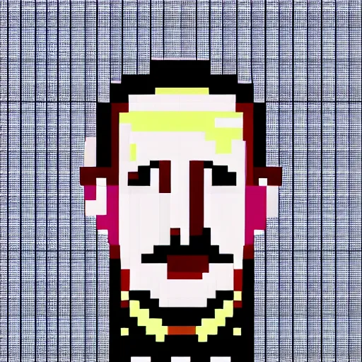 Image similar to pixel art portrait of adolf hitler