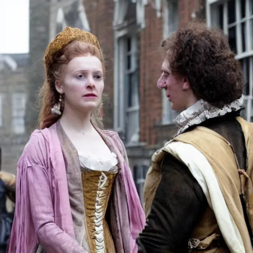 Image similar to scene from a 2 0 1 0 film set in 1 7 5 0 london showing a woman