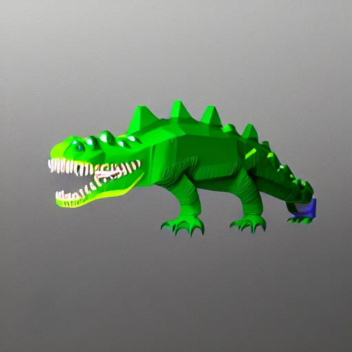 Image similar to cyborg crocodile but minimalistic corporative art, colorful, v - ray, trending on artstation, minimalism