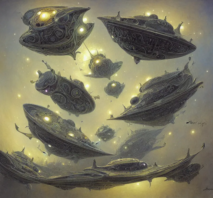 Image similar to symmetric mothership, by jean baptiste monge, paint