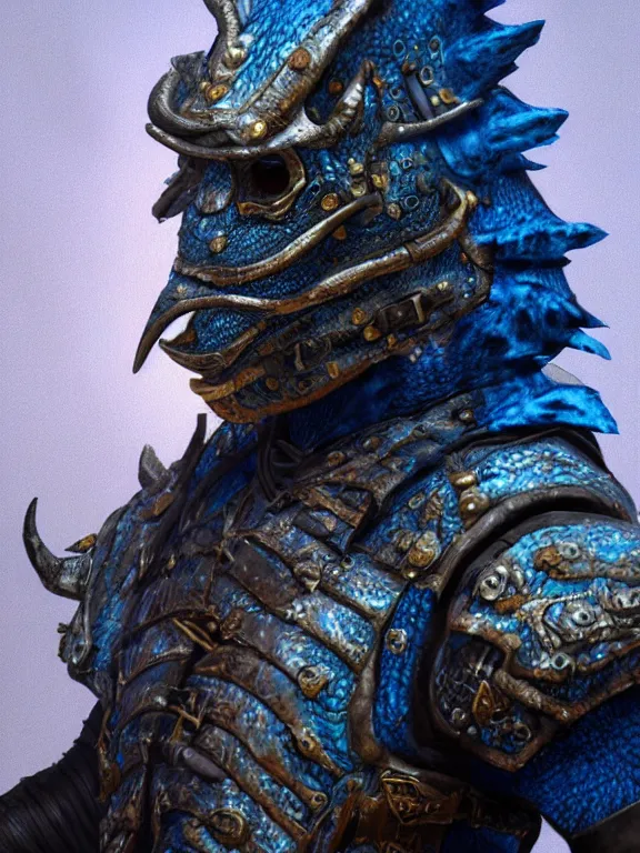 Prompt: portrait art of 8k ultra realistic blue Dragonborn , intricate leather armour , pirate, full of colour, cinematic lighting, battered, trending on artstation, 4k, hyperrealistic, focused, extreme details,unreal engine 5, cinematic, masterpiece, art by Larry Elmore