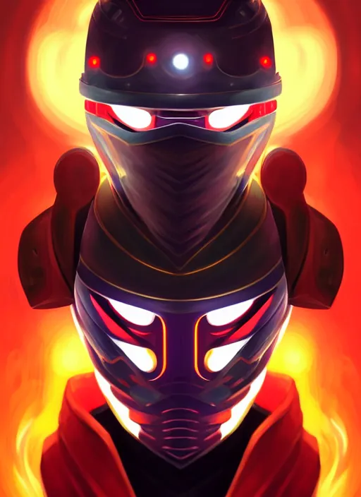 Prompt: symmetry!! portrait of side!! of a male character with helmet bushi genji, sci - fi, on fire, glowing lights!! intricate, elegant, highly detailed, digital painting, artstation, concept art, smooth, sharp focus, illustration, art by daryl tan!