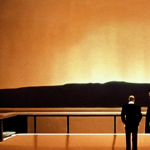 Image similar to movie scene, movie still, cinematic composition, cinematic light, criterion collection, reimagined by industrial light and magic, Movie by David Lynch and Ridley Scott