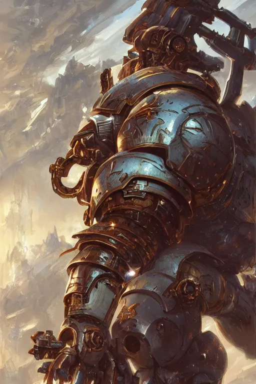 Image similar to beautiful cottagecore warhammer 40k space marine. intricate, elegant. highly detailed, digital painting, artstation, concept art, smooth, sharp, focus, illustration. . art by artgerm and greg rutkowski and alphonse mucha