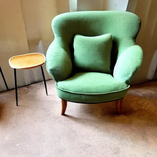 Prompt: avocado armchair, an armchair in the shape of an avocado