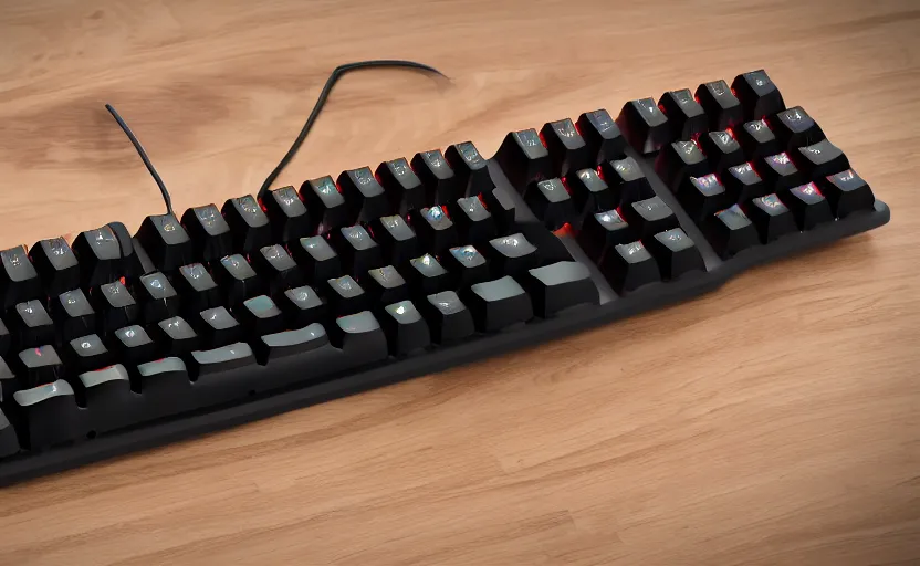 Prompt: insanely cool mechanical keyboard, product photo