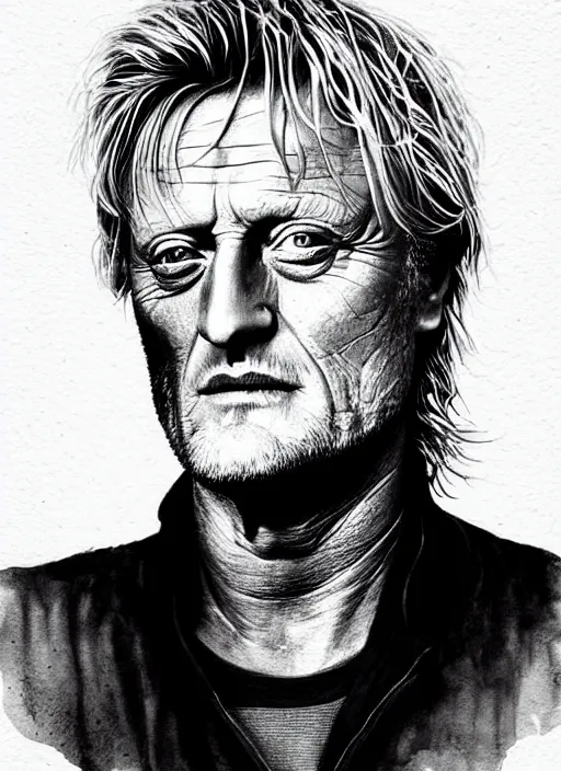 Image similar to highly detailed portrait of rutger hauer, photographic realistic background, by royal jafarov, by dustin hobert, by joe fenton, by kaethe butcher, trending on instagram, award winning details