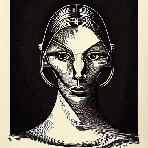 Prompt: lithography and etching polish poster conceptual figurative post - morden monumental portrait, illusion surreal art, highly conceptual figurative art, intricate detailed illustration, controversial poster art, polish poster art, geometrical drawings, no blur