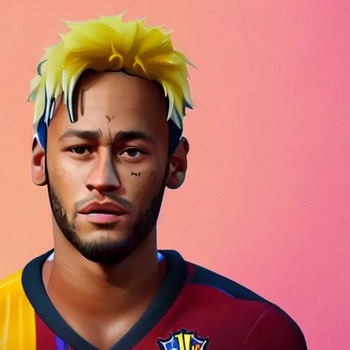 Image similar to Neymar in Fortnite, artstation, no text