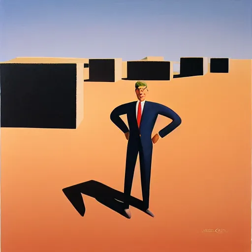 Prompt: business man in the desert, paul corfield,