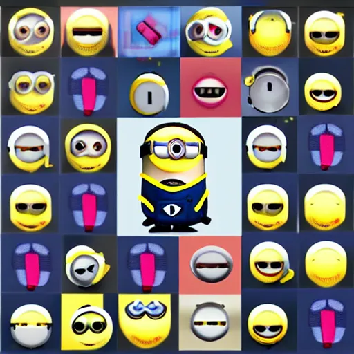 Image similar to icon pack based on minions ultra realistic