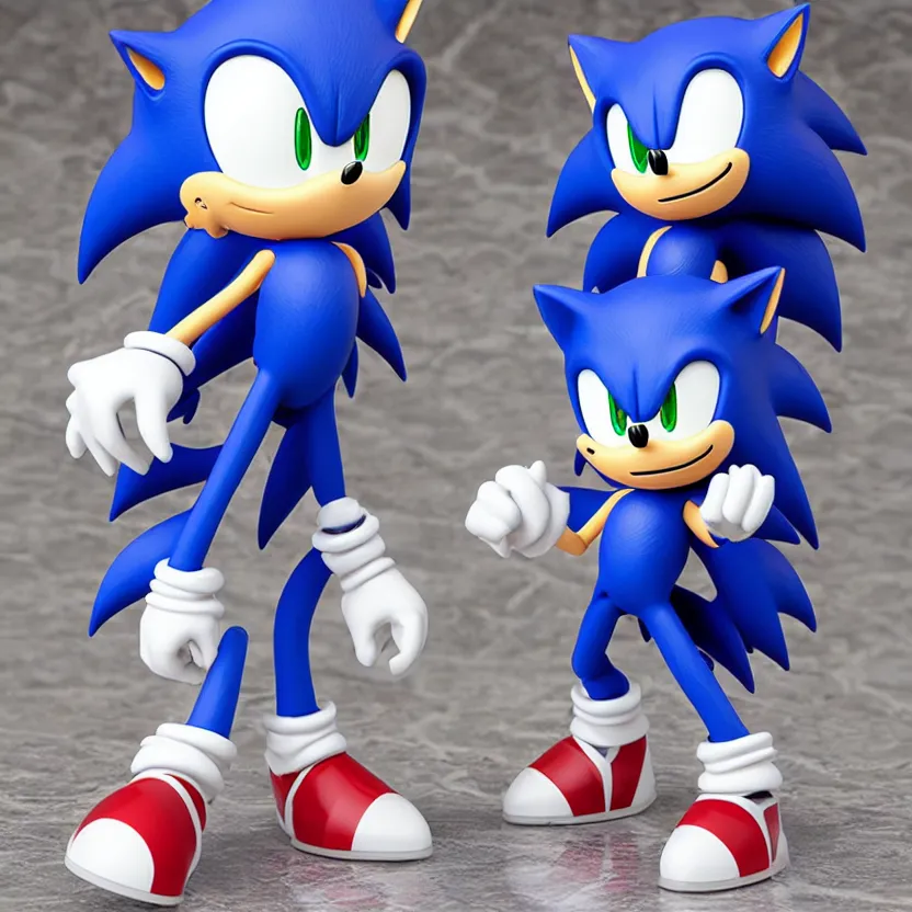 Image similar to nendroid figure of sonic the hedgehog, high quality, made by good smile company