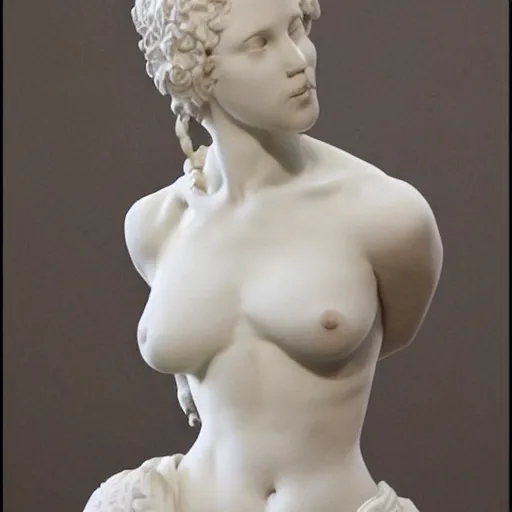 Prompt: sculpture of a woman, white, intricate, elegant, highly detailed, sculpture art by michelangelo