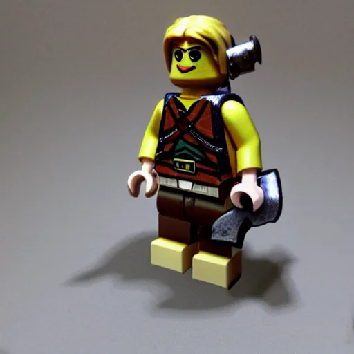 Image similar to link as warhammar minifigure, Photorealism, cinematic lights, 35mm