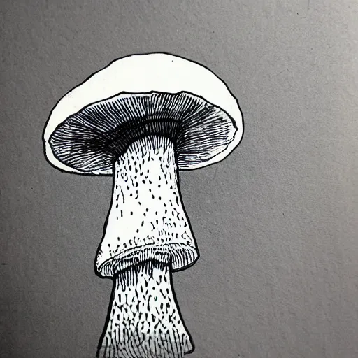 Image similar to ink drawing of a mushroom,