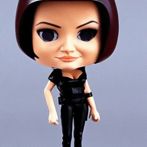 Prompt: angelina jolie from hackers bobble head toy