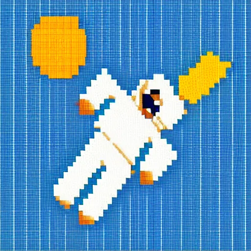 Image similar to pixel art of an astronaut