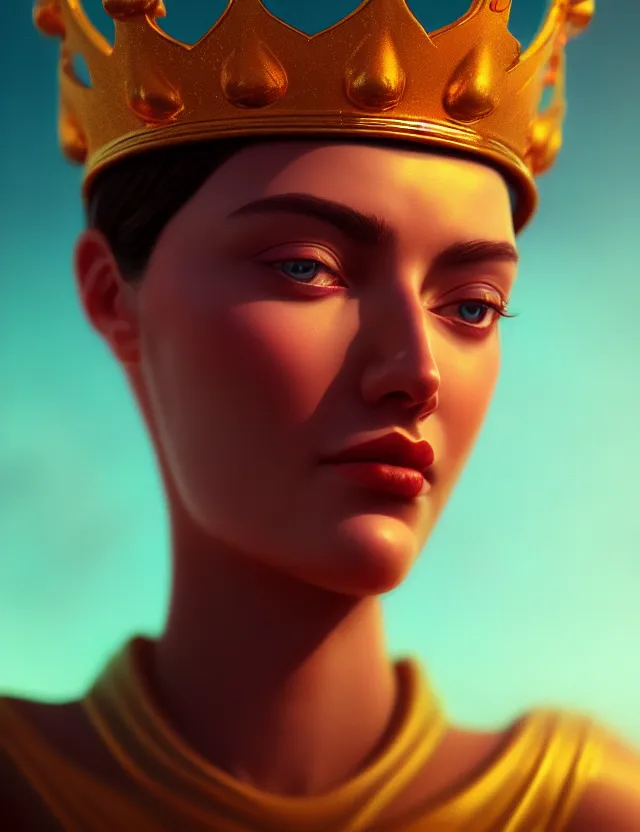 Prompt: blurred background. close-up portrait of a goddess in crown, by Aykut Aydogdu and Barclay Shaw and Alena Aenami, Atey Ghailan, octane render, unreal engine, cinematic counter light, high detail, octane render, 4k