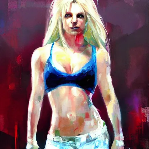 Prompt: full body full britney spears as lola bunny morphed together, hybrid, jeremy mann painting