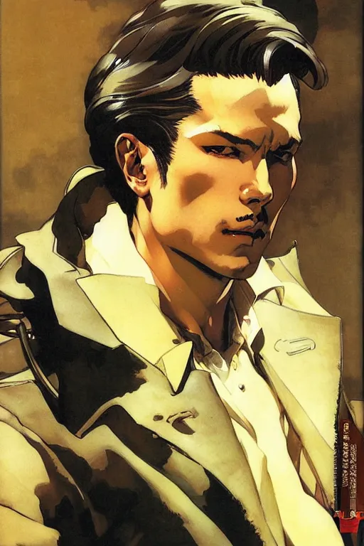 Image similar to attractive man, painting by j. c. leyendecker, yoji shinkawa, katayama bokuyo