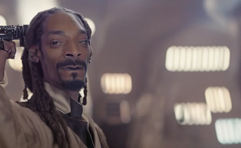 Image similar to a still of snoop dogg as han solo in star wars, 8 k