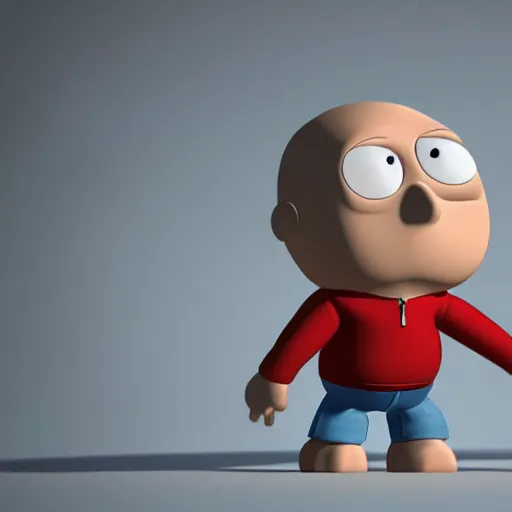 Image similar to 3d render of stewie griffin