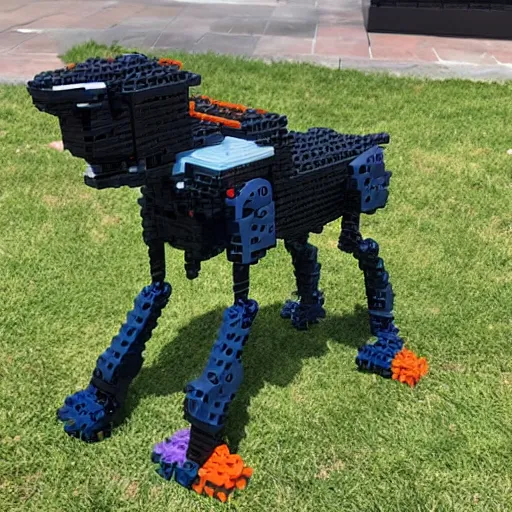 Image similar to Boston Dynamics dog made of lego