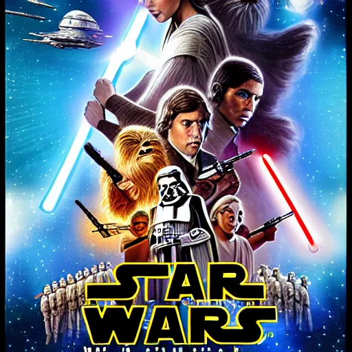 Image similar to super detailed star wars movie poster with Jesus Christ and kim kardashian, 8k full HD photo, cinematic lighting, anatomically correct, oscar award winning, action filled, correct eye placement,