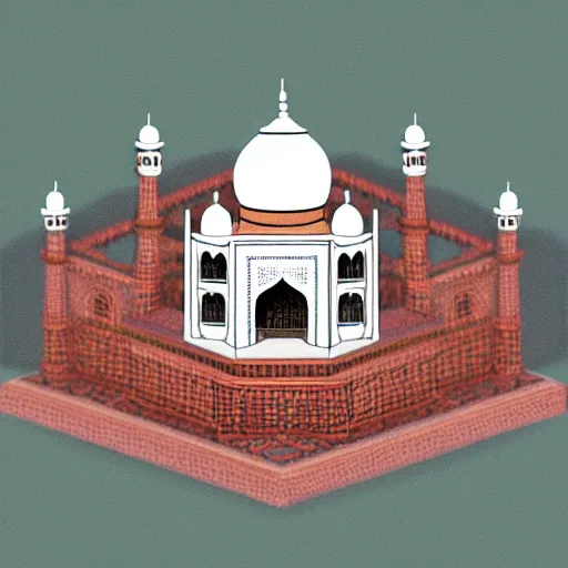 Prompt: “isometric taj mahal”