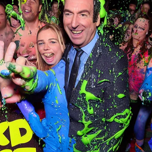 Prompt: Saul Goodman, covered in slime!!, ((at the Kid Choice Awards)) , professional photography-n 4