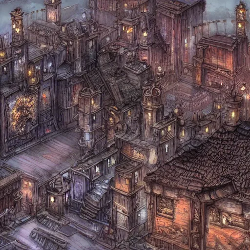 Image similar to planescape art style city wallpaper