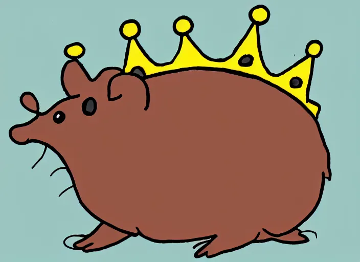 Prompt: a hedgehog wearing a crown, as a 9 0 s cartoon character