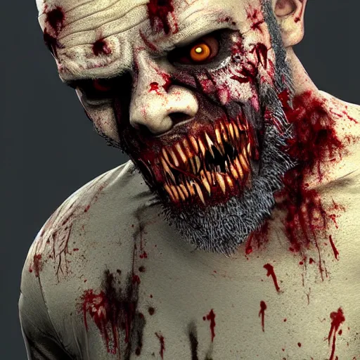 Prompt: highly detailed portrait of a boomer zombie from left 4 dead, style of stephen bliss, unreal engine, global illumination, detailed and intricate environment