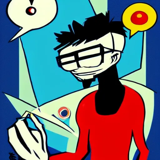 Image similar to concept art, stylized, super exaggerated proportions, concept design, male, science fiction suit, in the style of jamie hewlett