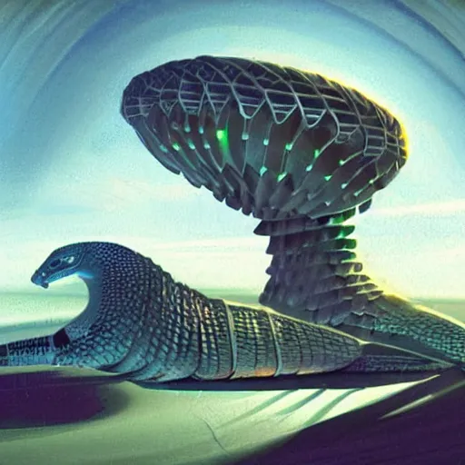 Image similar to a robotic pangolin that stands six feet tall with pearl white scales standing on two legs in front of a white starship on a green alien planet, sci Fi concept art in the style of Syd mead