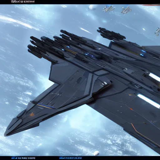 Image similar to giant star ship fighter, star citizen, aegis, highly detailed, 4 k