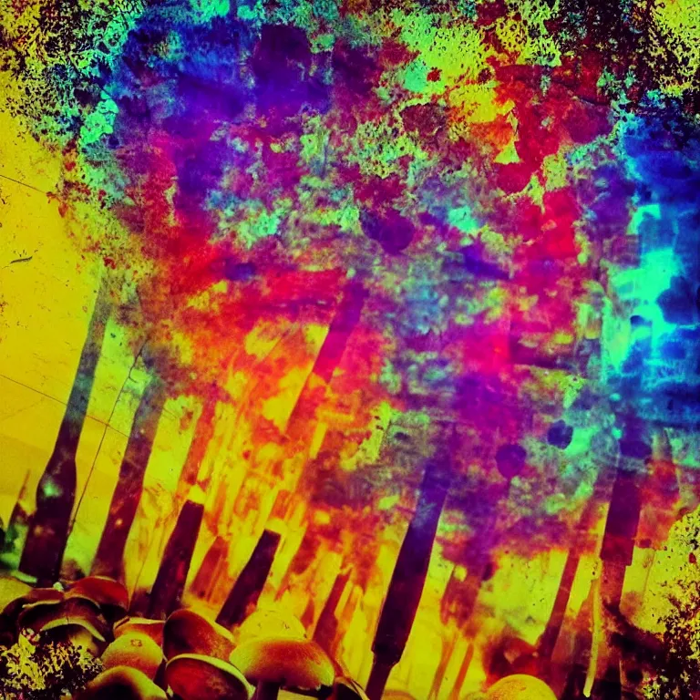 Image similar to double exposure of dally life, symbols of live, explosion, cyber mushroom city, love is the most relevant theme, love is infinity, love is begin of all, 8 k resolution, artistic mode, artistic, trending on instagram, long exposure, love art, serious, fantasy and dreams vibes, mushrooms style and macro style, colorful picture