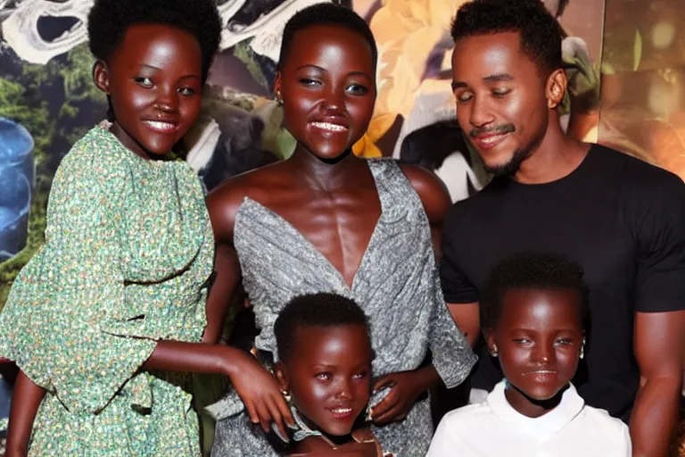 Image similar to lupita nyong ’ o and zack taylor with their child