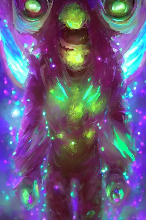 Image similar to a glowing humanoid crystal monster with gemstones for eyes, highly detailed, digital art, sharp focus, trending on art station, anime art style