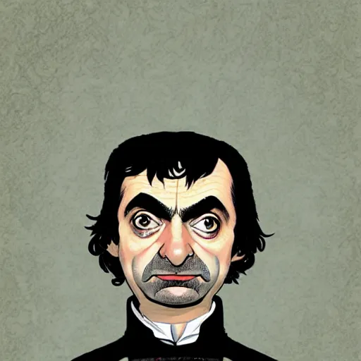 Image similar to portrait of mr. bean as napoleon by becky cloonan