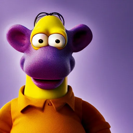 Image similar to stunning award winning hyperrealistic hdr 8 k highly detailed portrait photo of barney from the simpsons as a real human