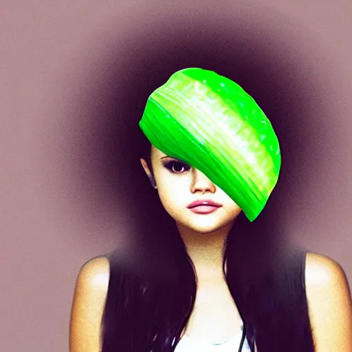 Image similar to an illustration of selena gomez as celery