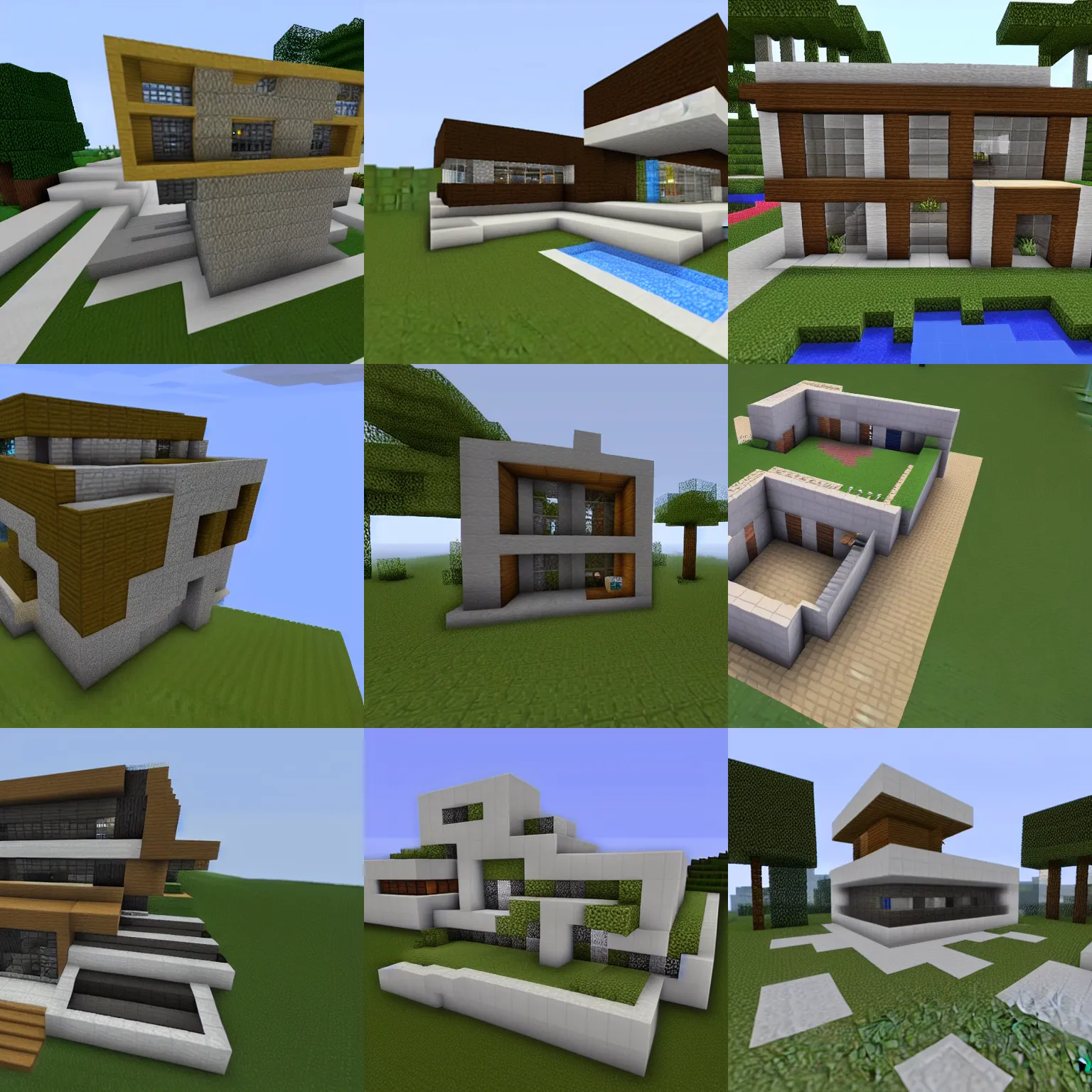 Prompt: modern minecraft house