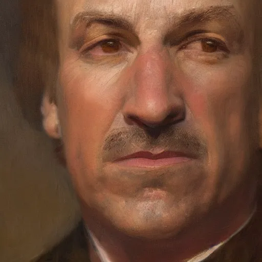 Image similar to saul goodman of better call saul, face detail by theodore ralli and nasreddine dinet and anders zorn and nikolay makovsky and edwin longsden long, bronze age, sword and sorcery, oil on canvas, masterful intricate artwork, excellent lighting, high detail 8 k