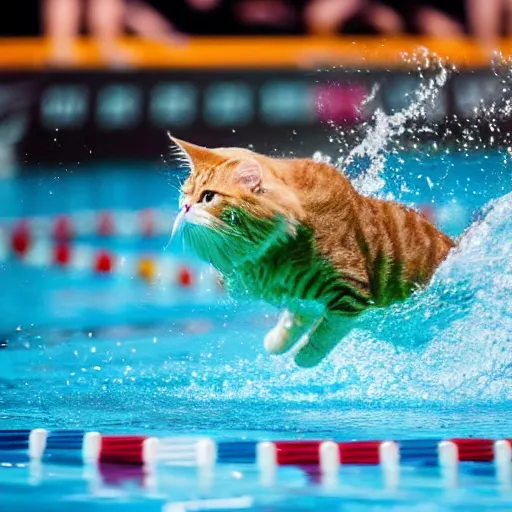 Image similar to photo of cat swimming in the 2 0 1 5 world swimming championship